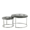 Discount Wohnen Sitzhocker Duo in Grau mit Silber - Vainy (zweiteilig)