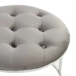Discount Wohnen Sitzhocker Duo in Grau mit Silber - Vainy (zweiteilig)