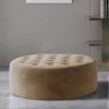 Best Wohnen Sitzhocker in Hellbraun Samtbezug - Monzana