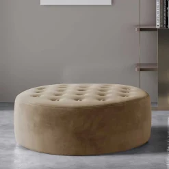 Best Wohnen Sitzhocker in Hellbraun Samtbezug - Monzana