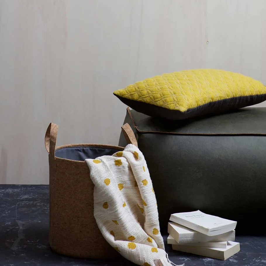 Discount Wohnen Sitzhocker Pouf Zoika in Oliv Grün