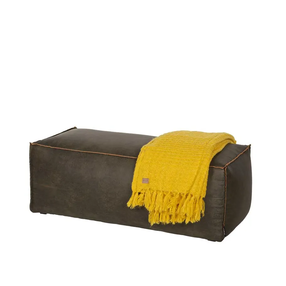 Discount Wohnen Sitzhocker Pouf Zoika in Oliv Grün