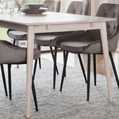 Wohnen Skandi Ausziehtisch in White Wash Eiche - Prising