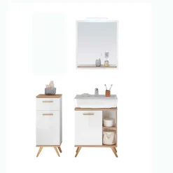Best Wohnen Skandi Badmöbel Kombi zweifarbig - Timur (dreiteilig)