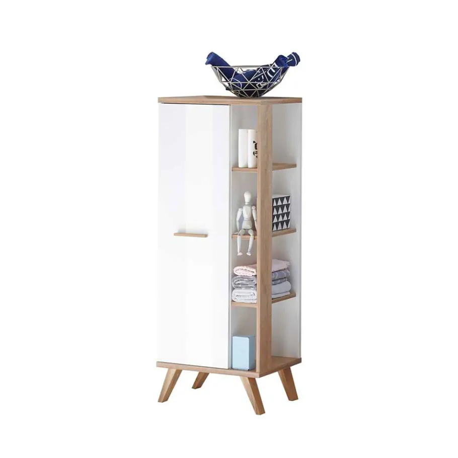Discount Wohnen Skandi Bad-Midischrank in Weiß - Timur