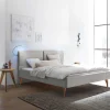 Online Wohnen Skandi Bett in Grau mit Eiche Bianco - Potosia