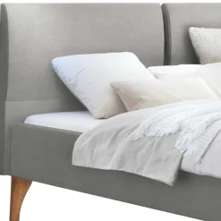 Online Wohnen Skandi Bett in Grau mit Eiche Bianco - Potosia