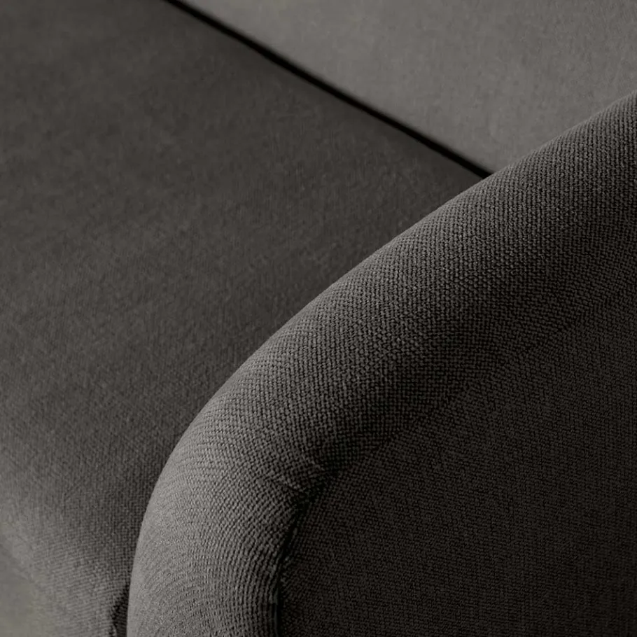 New Wohnen Skandi Chenille Sofa in Schwarzgrau - Prattl