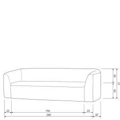 New Wohnen Skandi Chenille Sofa in Schwarzgrau - Prattl
