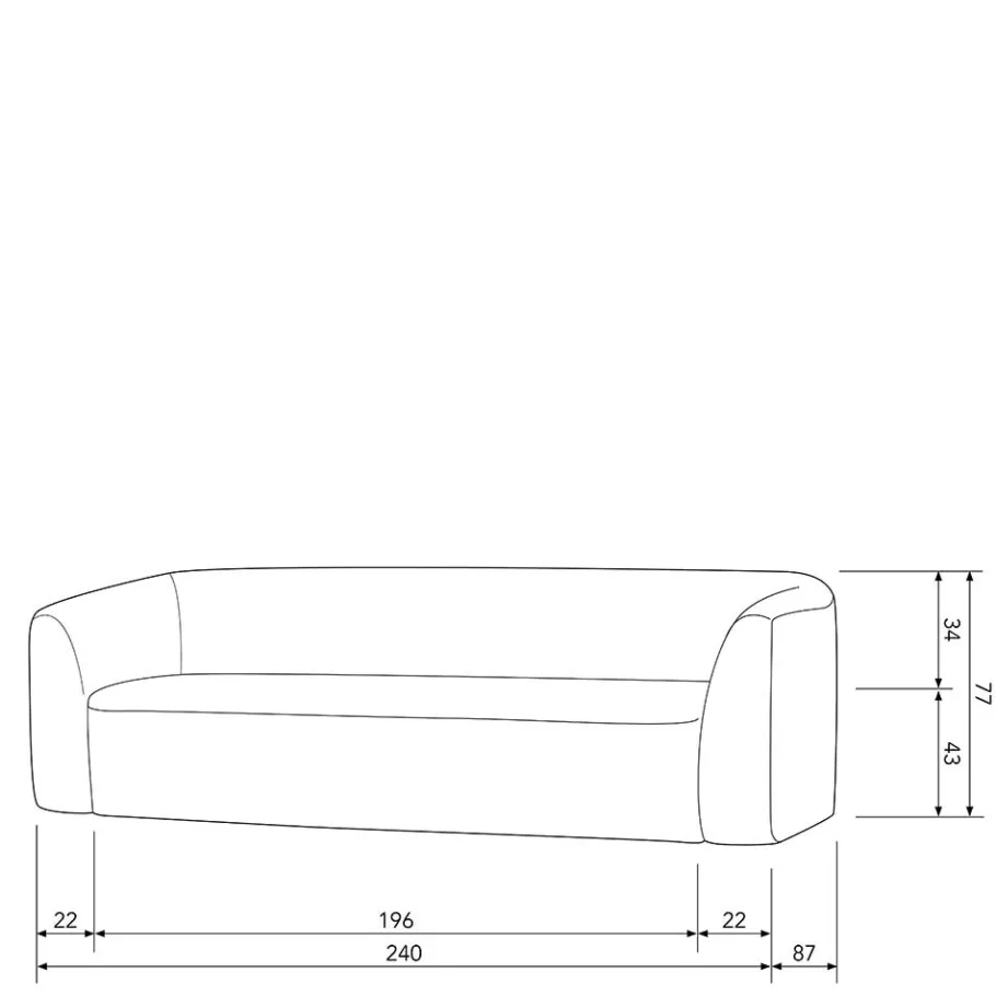 New Wohnen Skandi Chenille Sofa in Schwarzgrau - Prattl