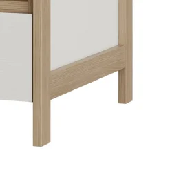 Outlet Wohnen Skandi Couchtisch in Weiß und Eiche Dekor - Ovidio