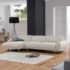 Clearance Wohnen Skandi Design Eckcouch aus Cord in Beige - Rattania