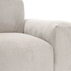 Clearance Wohnen Skandi Design Eckcouch aus Cord in Beige - Rattania