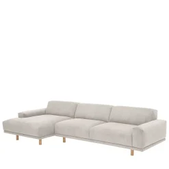 Clearance Wohnen Skandi Design Eckcouch aus Cord in Beige - Rattania
