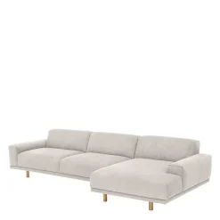 Clearance Wohnen Skandi Design Eckcouch aus Cord in Beige - Rattania