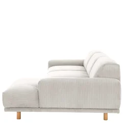 Clearance Wohnen Skandi Design Eckcouch aus Cord in Beige - Rattania