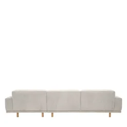 Clearance Wohnen Skandi Design Eckcouch aus Cord in Beige - Rattania