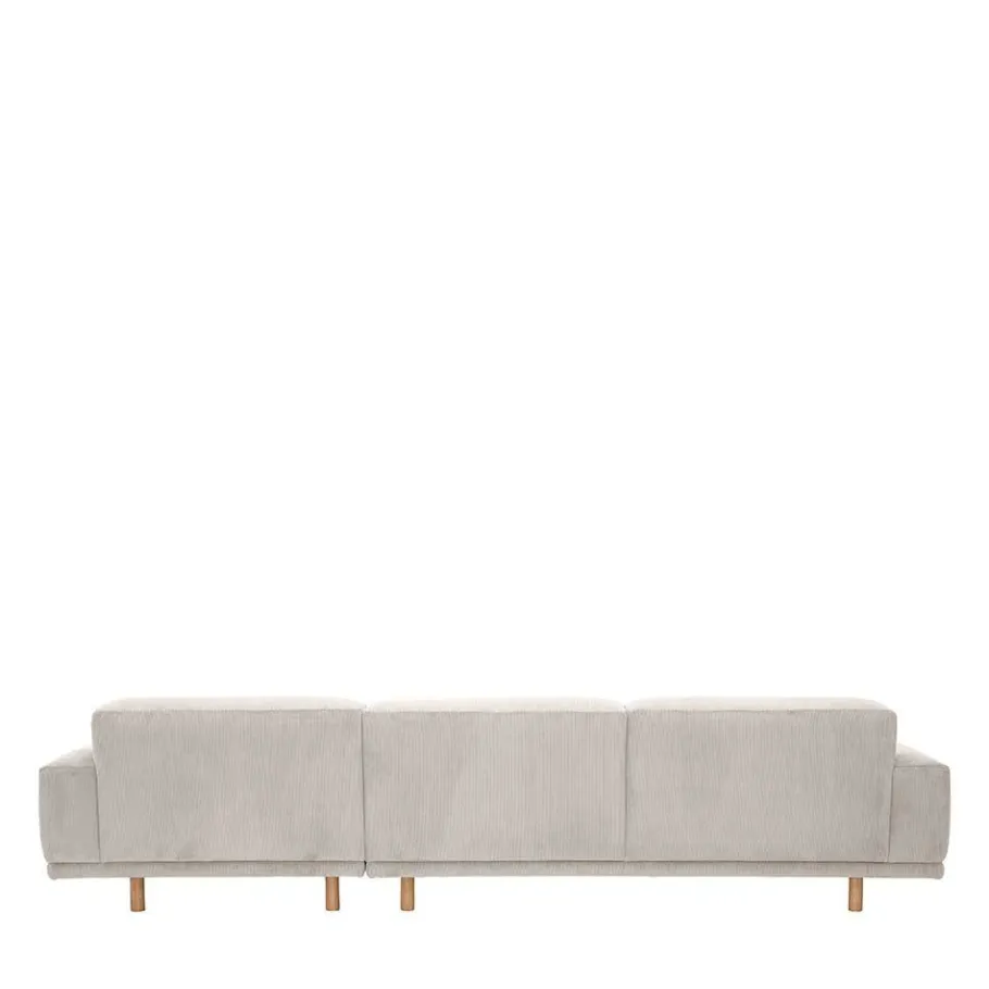 Clearance Wohnen Skandi Design Eckcouch aus Cord in Beige - Rattania