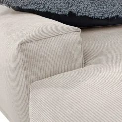 Clearance Wohnen Skandi Design Eckcouch aus Cord in Beige - Rattania
