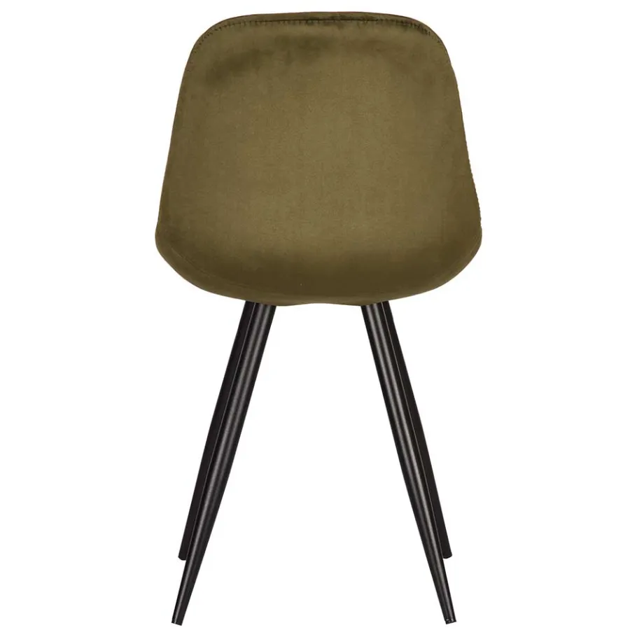 New Wohnen Skandi Design Esstischstuhl in Oliv Grün Samt - Kendo (2er Set)