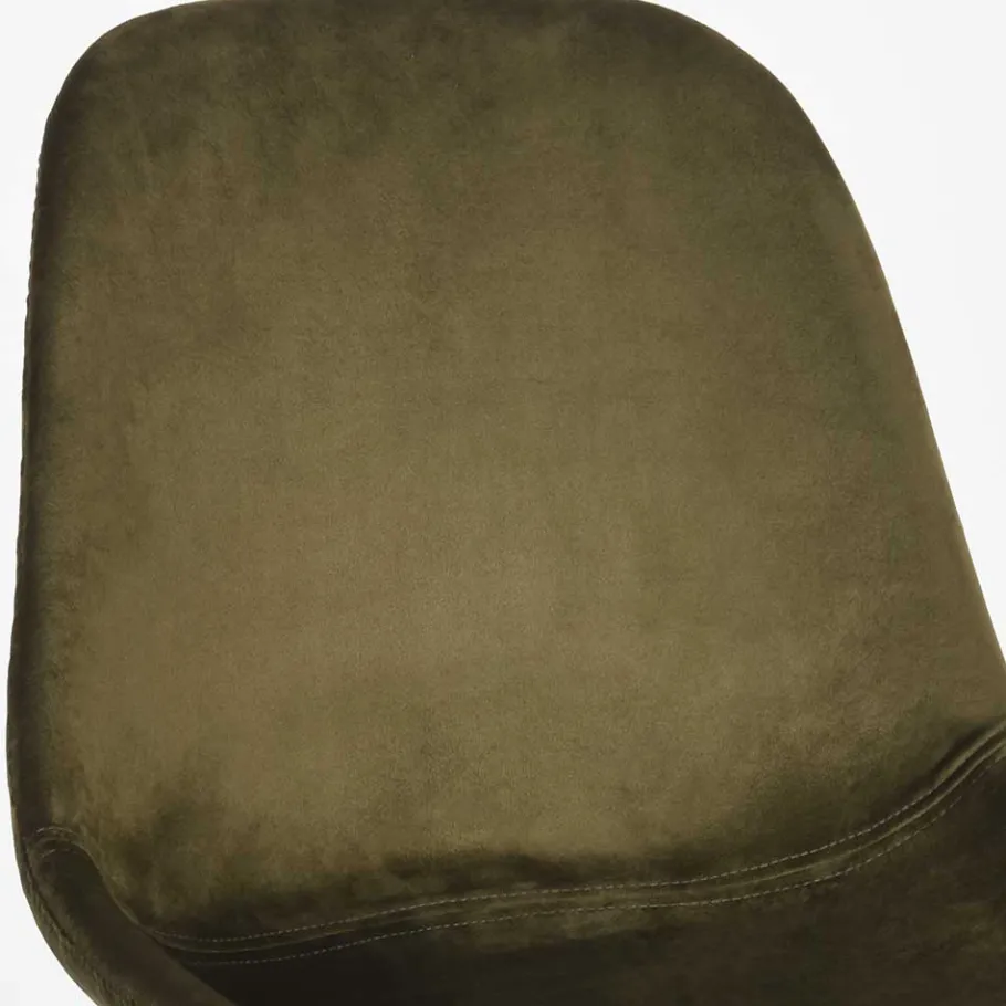 New Wohnen Skandi Design Esstischstuhl in Oliv Grün Samt - Kendo (2er Set)