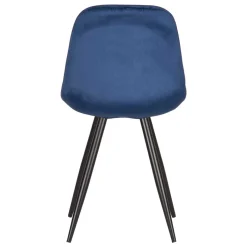 Clearance Wohnen Skandi Design Samtstuhl in Blau - Polar (2er Set)
