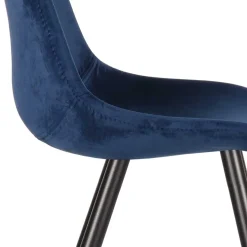 Clearance Wohnen Skandi Design Samtstuhl in Blau - Polar (2er Set)