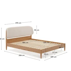 Online Wohnen Skandi Designbett in Esche - Raso