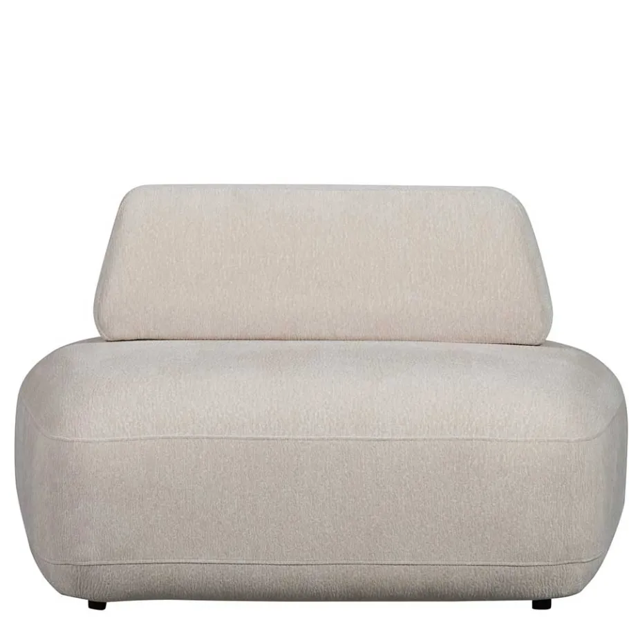 Clearance Wohnen Skandi Designsessel in Beige Strukturstoff - Samuele