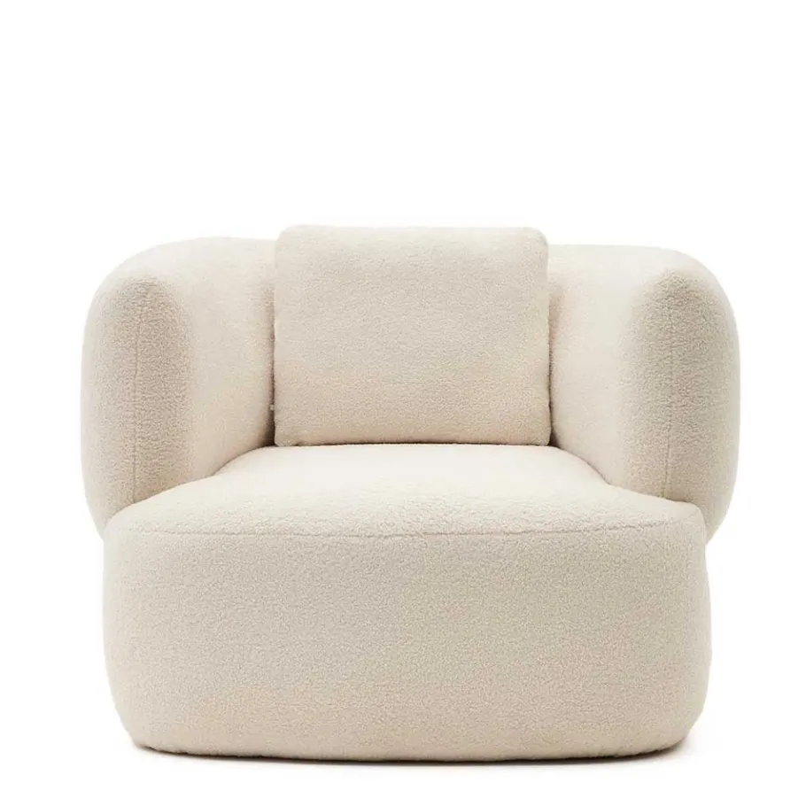 New Wohnen Skandi Designsessel in Offwhite Boucle - Limburg