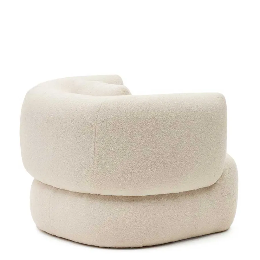 New Wohnen Skandi Designsessel in Offwhite Boucle - Limburg