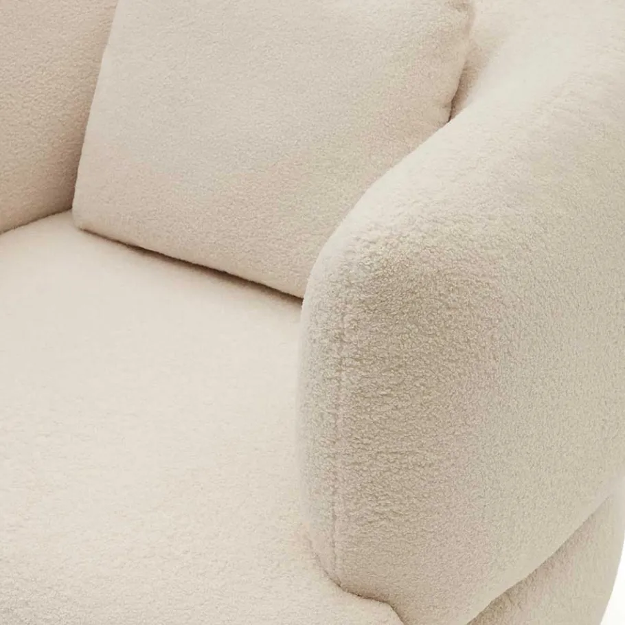 New Wohnen Skandi Designsessel in Offwhite Boucle - Limburg