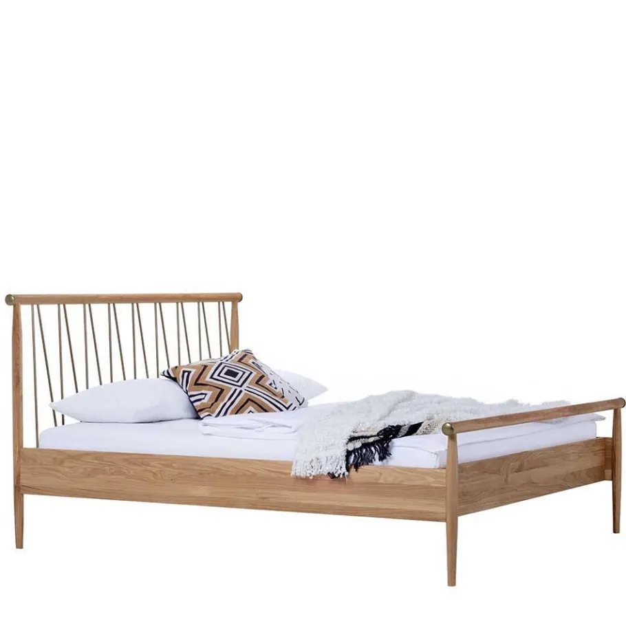 New Wohnen Skandi Doppelbett aus Wildeiche Honig - Reymons