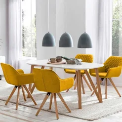 Discount Wohnen Skandi Esstisch & Tischsessel - Movay (fünfteilig)