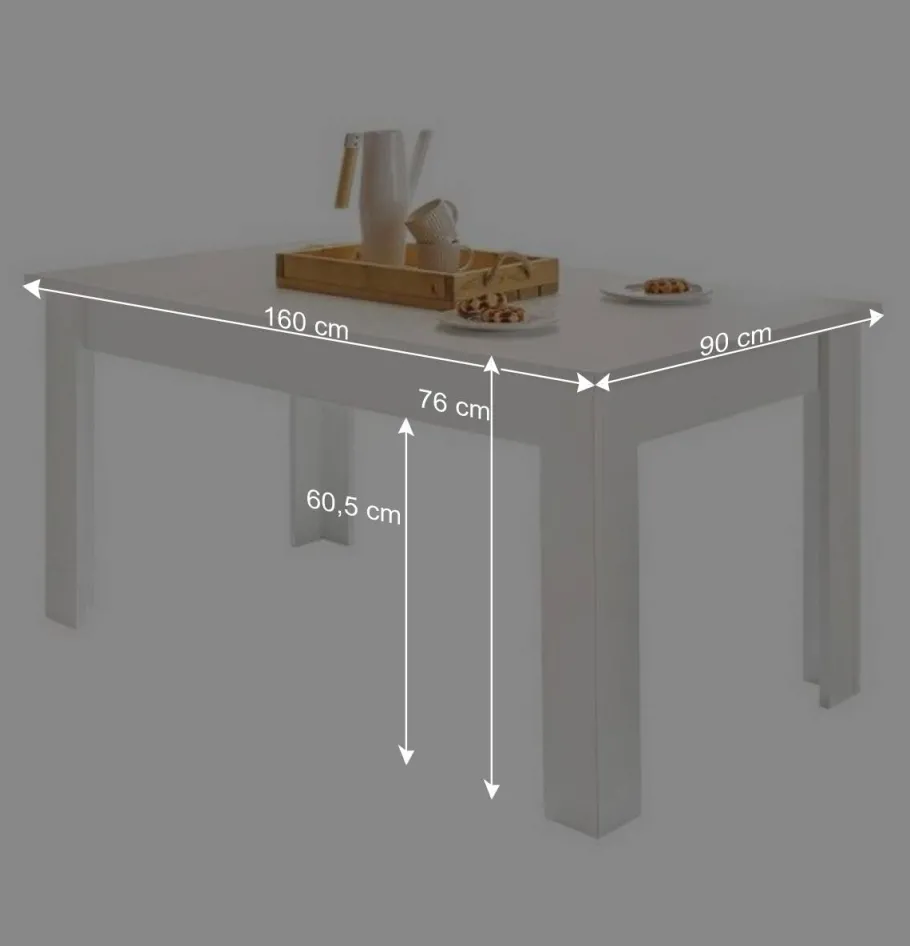 Best Wohnen Skandi Esszimmertisch in weißer Holzoptik Pinie - Liancos