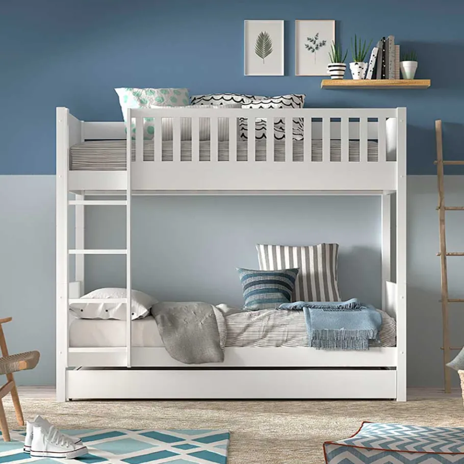 New Wohnen Skandi Etagenbett mit Bettschublade in Weiß - Sapella