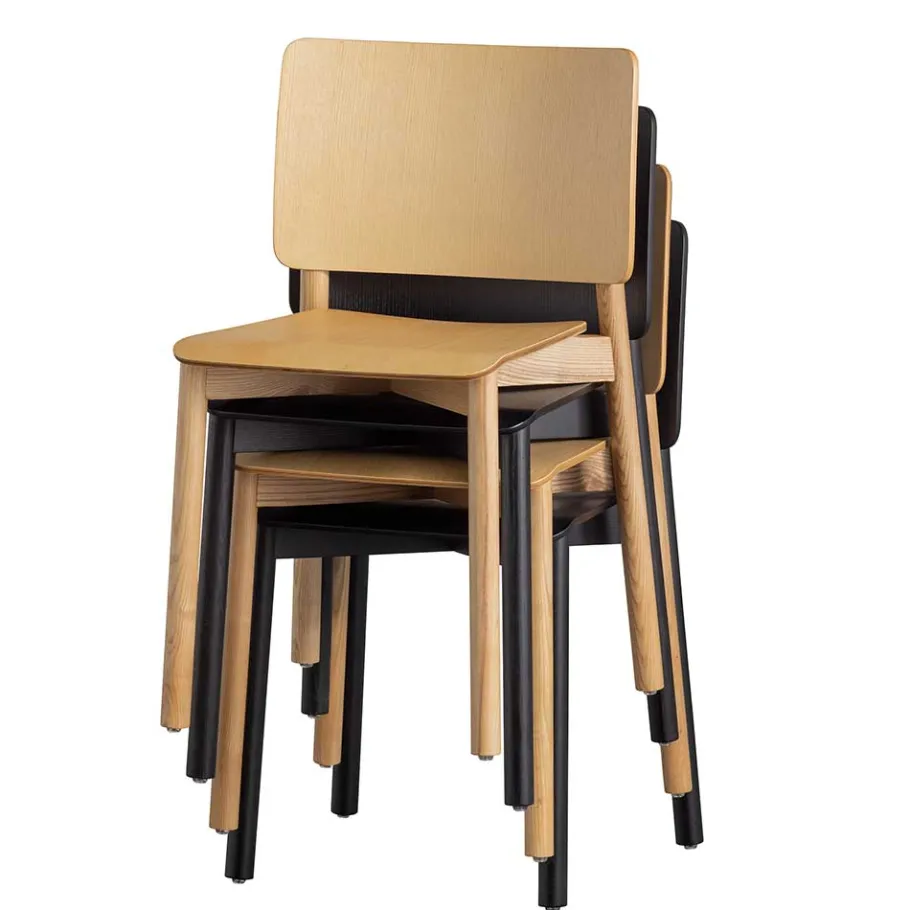 Online Wohnen Skandi Holzstühle in Natur lackiert - Furcia (2er Set)