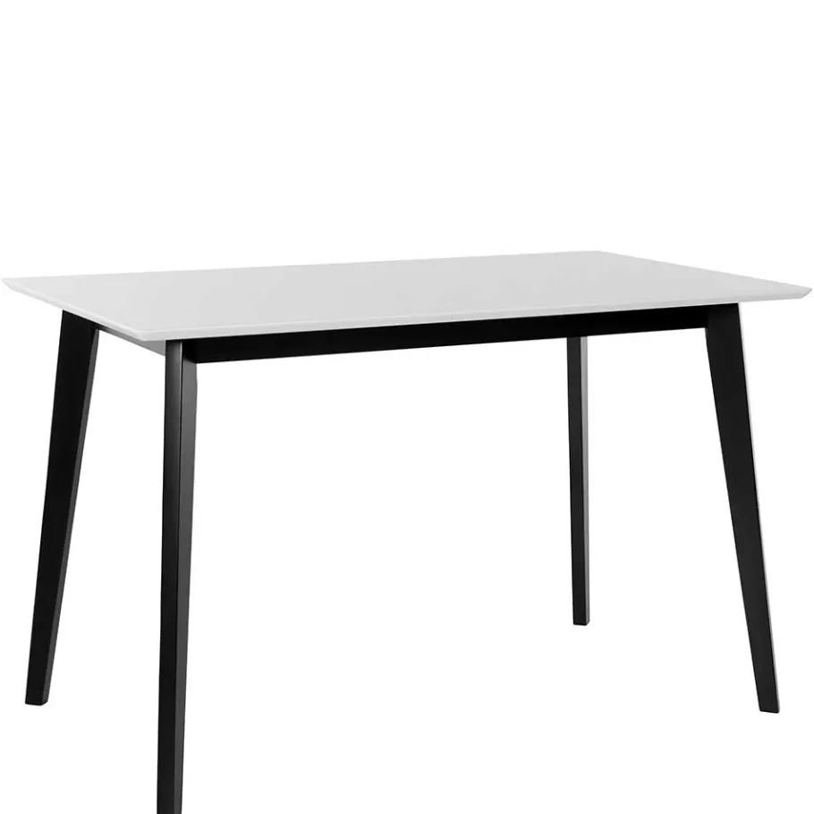 New Wohnen Skandi Küchentisch in Weiß & Schwarz - Composia