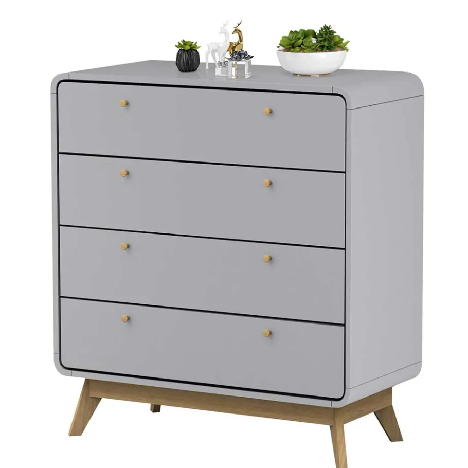 Discount Wohnen Skandi Kommode in Grau & Eiche - Wavan