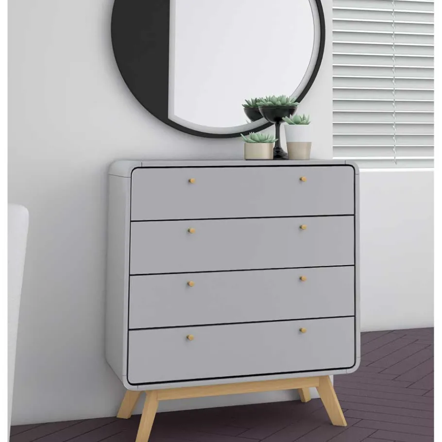 Discount Wohnen Skandi Kommode in Grau & Eiche - Wavan