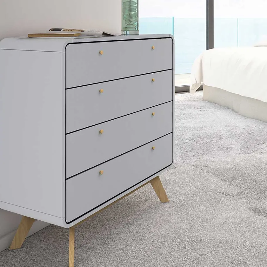 Discount Wohnen Skandi Kommode in Grau & Eiche - Wavan