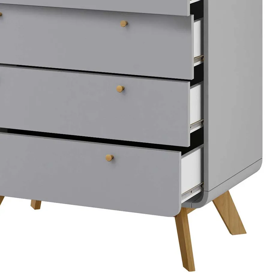 Discount Wohnen Skandi Kommode in Grau & Eiche - Wavan