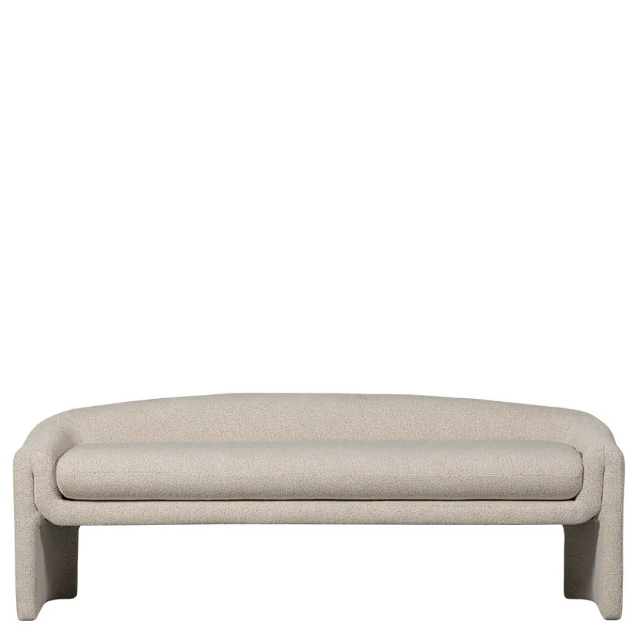 New Wohnen Skandi Polsterbank in Beige Strukturstoff - Greta