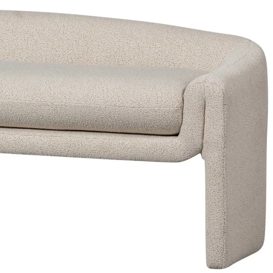 New Wohnen Skandi Polsterbank in Beige Strukturstoff - Greta