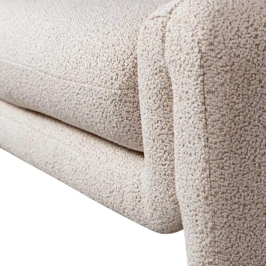 New Wohnen Skandi Polsterbank in Beige Strukturstoff - Greta