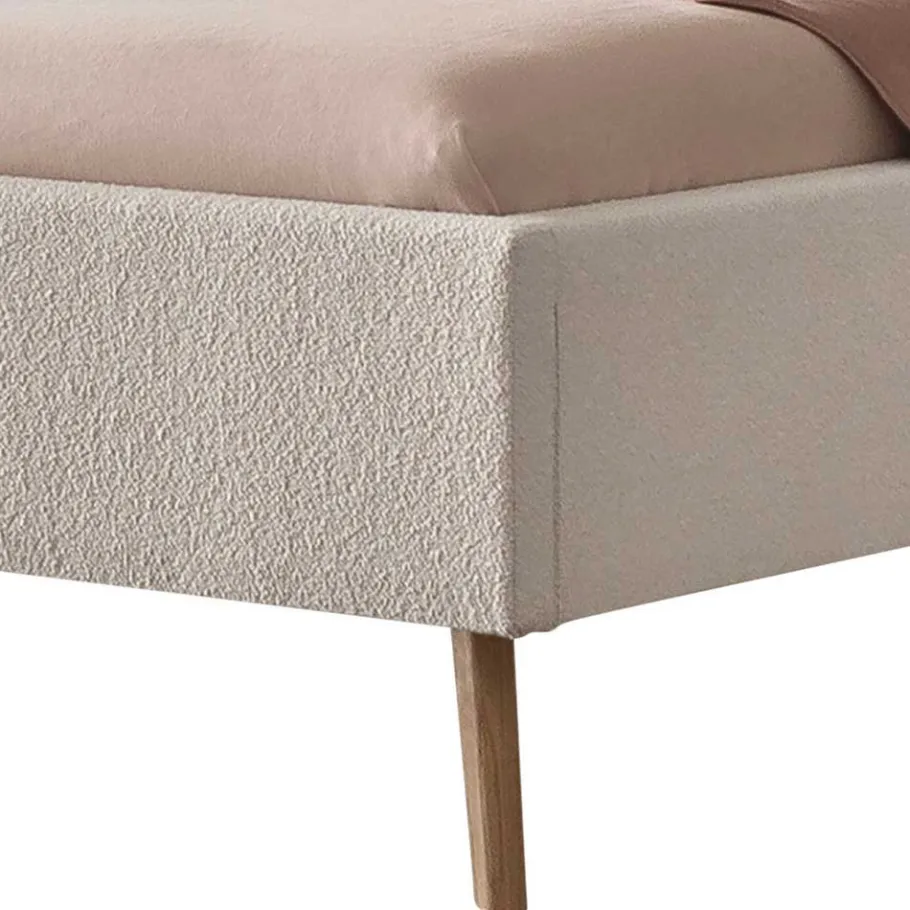 Sale Wohnen Skandi Polsterbett in Creme Boucle - Jandaria