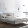 Clearance Wohnen Skandi Polsterbett in Grau und Nussbaum - Amor