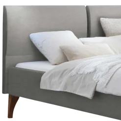 Clearance Wohnen Skandi Polsterbett in Grau und Nussbaum - Amor