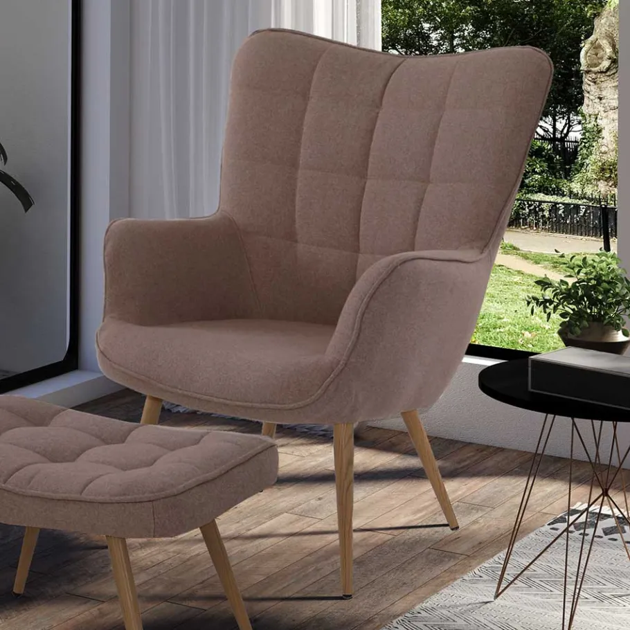 New Wohnen Skandi Polstersessel in Beige - Trees