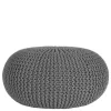 New Wohnen Skandi Pouf mit dunkelgrauem Strickstoff Bezug - Finaron